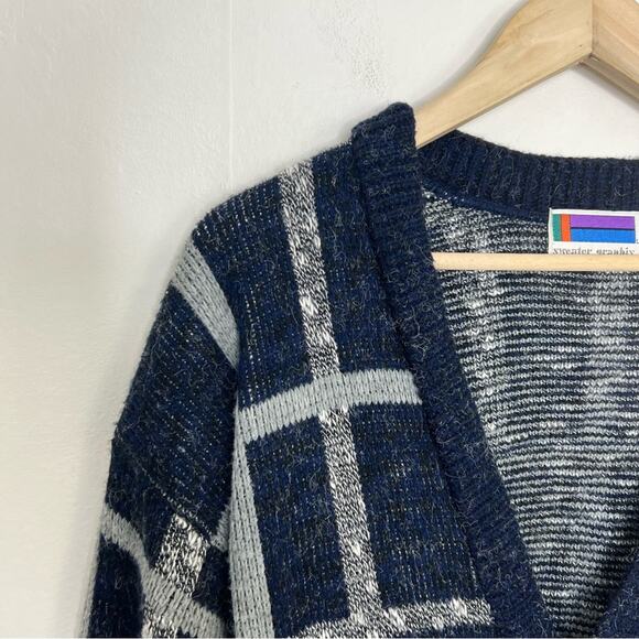Vintage Sweater Graphix Grandpa Cardigan Size Large - Picture 3 of 11